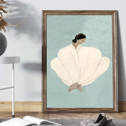 Abstract Line Geometry Curve Girl Posters Modern Classic Vintage Poster