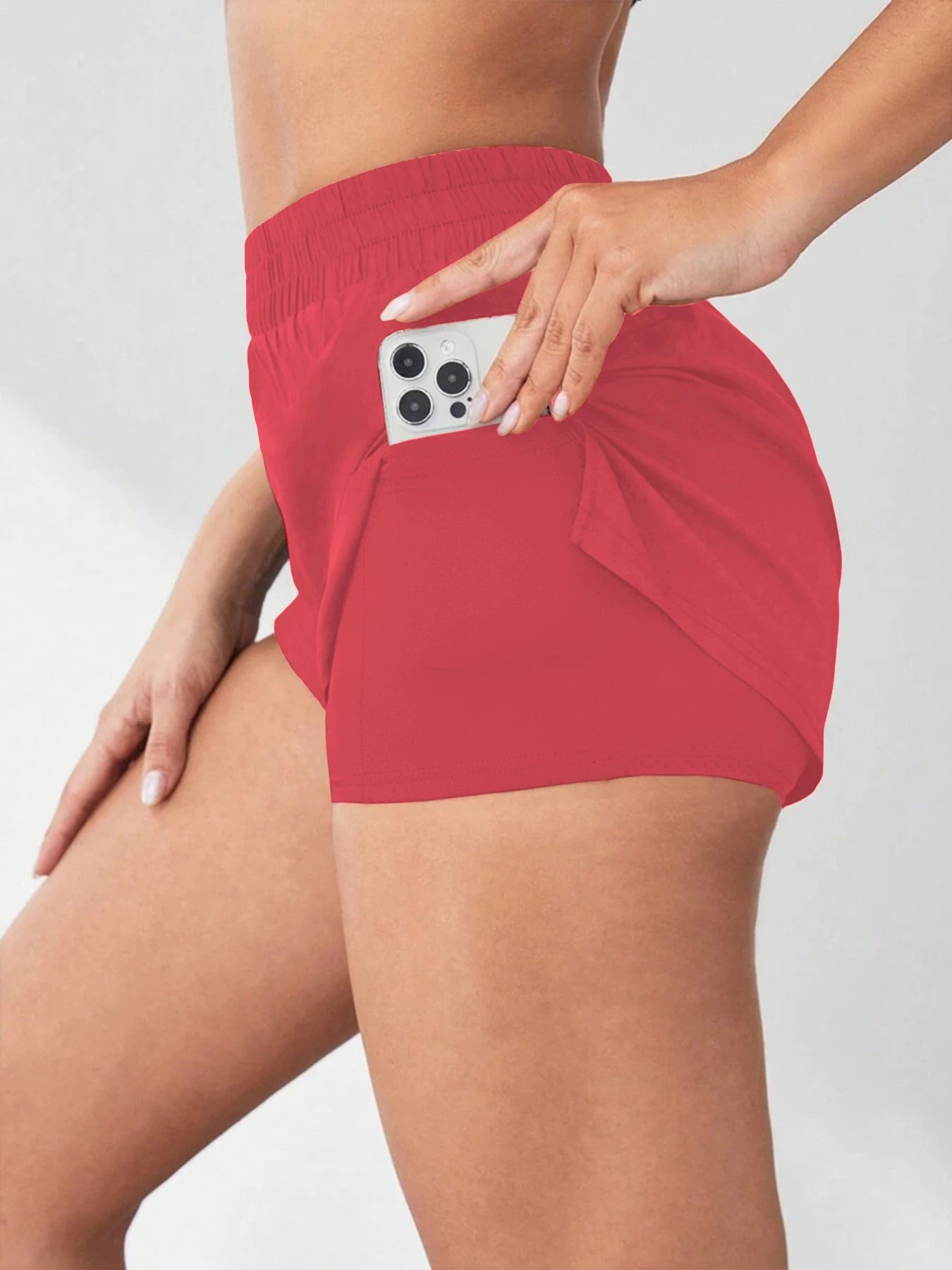 Faux Two-Piece Anti-Exposure Yoga Shorts