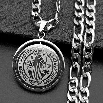 Colorful Crystal Saint Benedict Medal Necklace