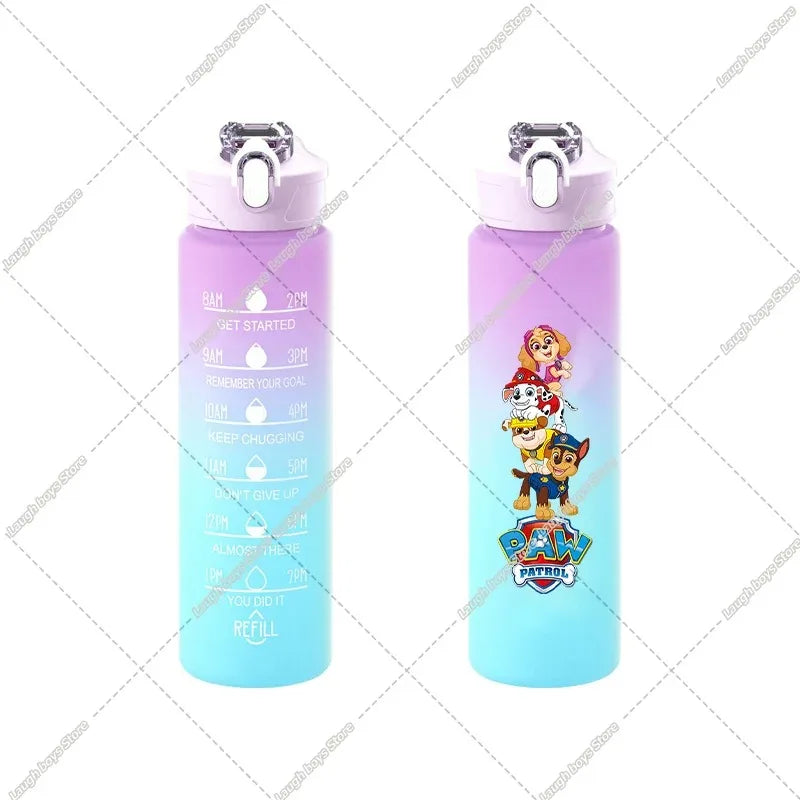 750ML PAW Patrols Gradient Color Water Cup Cartoon Print Drinking Bottle