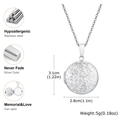 Photo Frame Glossy Stainless Steel Necklaces