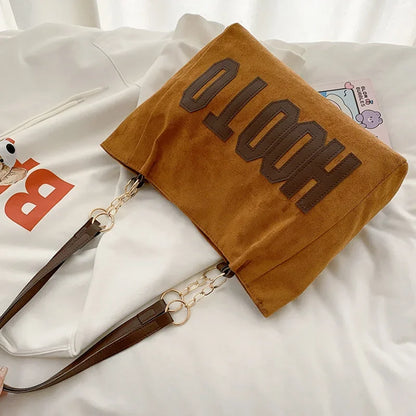 Letters Tote Canvas Campus Handbag Bolsa