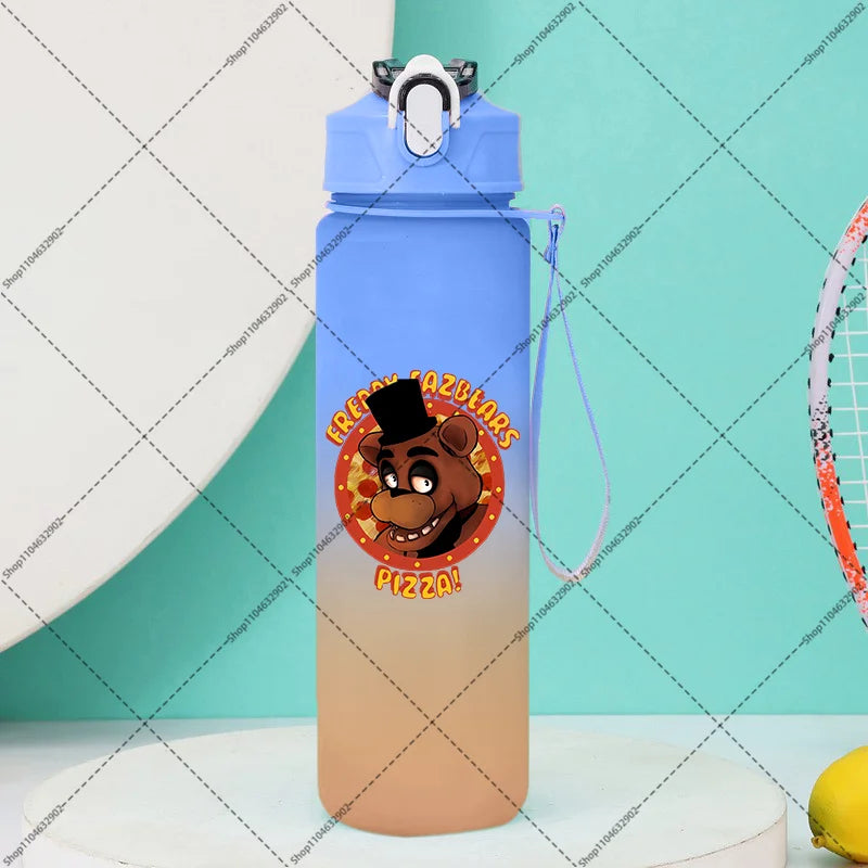 750ml FNAF Water Bottle with Straw Five Nights At Freddys Cartoon Anime