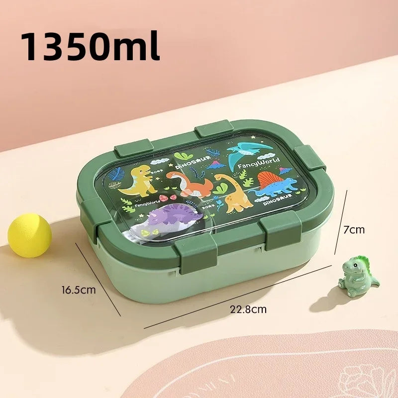 1000/1350ml Cartoon Lunch Box with Soup Bowl Bento Box