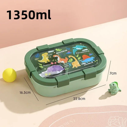 1000/1350ml Cartoon Lunch Box with Soup Bowl Bento Box