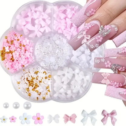 500PCS 3D Nail Art Decoration Kit with Resin Bows