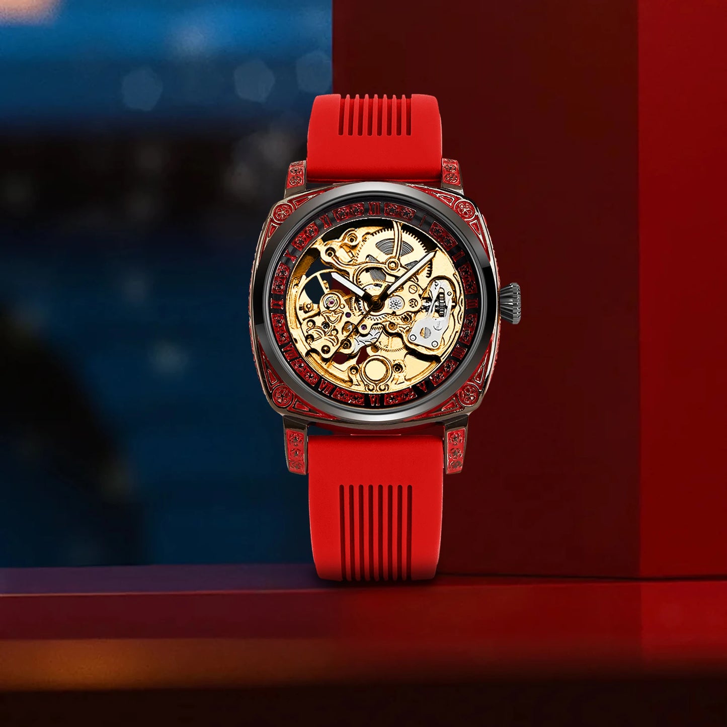 DANA golden carved flowers watch