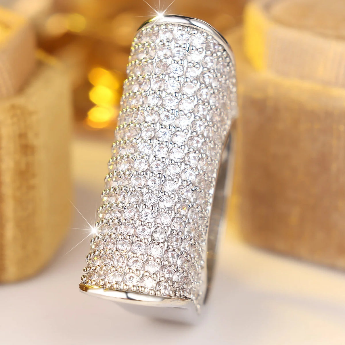 Luxury White Zircon Stone Vintage Silver Rings