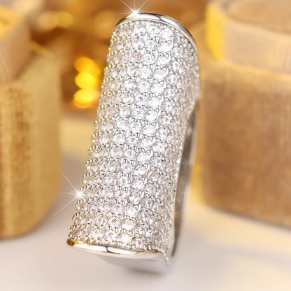 Luxury White Zircon Stone Vintage Silver Rings
