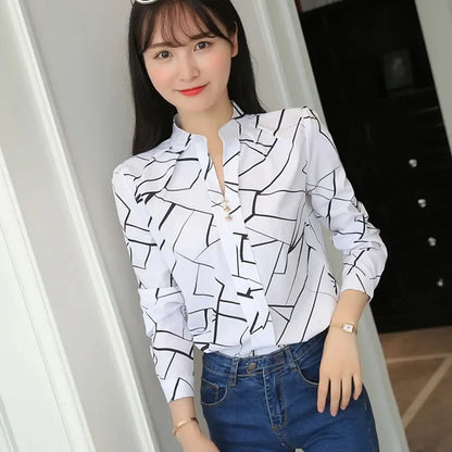 Stripe Long Sleeve Shirt Blouses