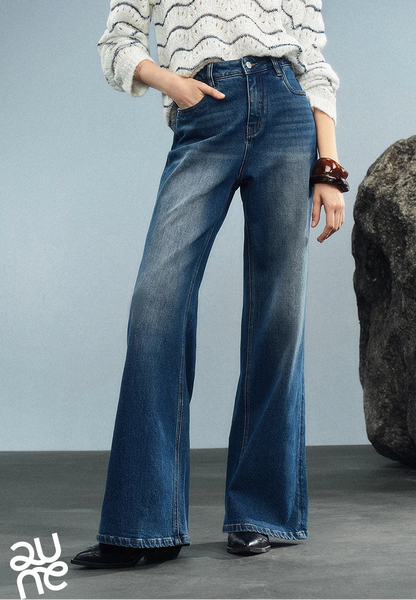 Denim Autumn New Retro Lycra Micro Flare Pant Jeans