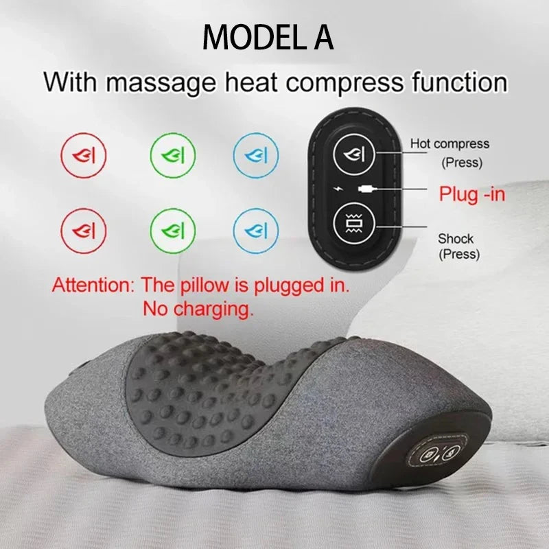 Electric Neck Massager Cervical Pillow Hot Compress