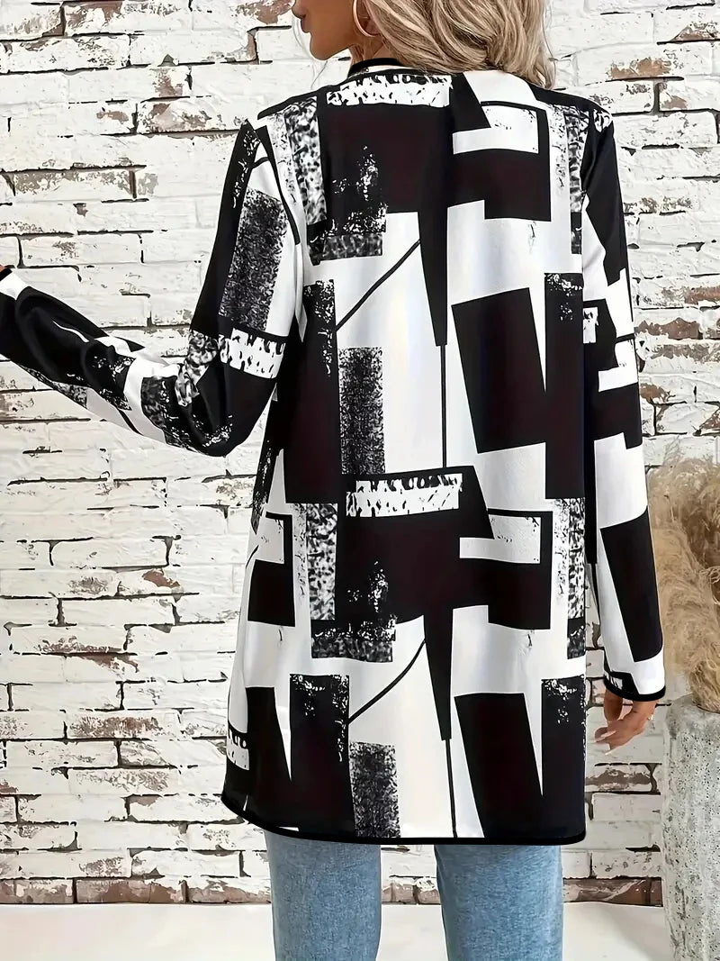 Spring and Autumn Plaid Print Casual Long Sleeve Thin Jacket