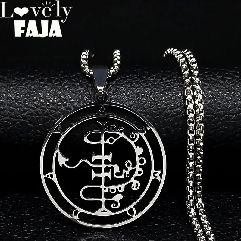 Sigeal Sigil De Lucifer Stainless Steel Satan Necklace