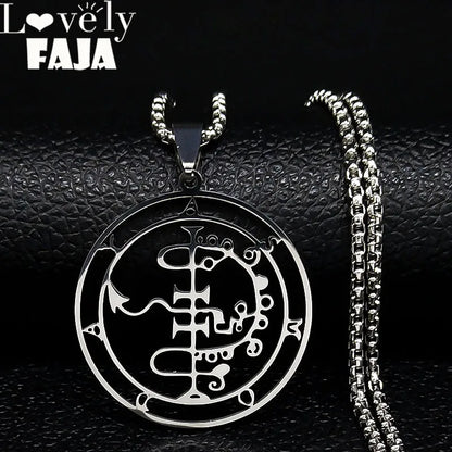 Sigeal Sigil De Lucifer Stainless Steel Satan Necklace