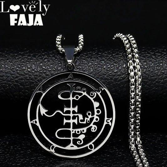 Sigeal Sigil De Lucifer Stainless Steel Satan Necklace