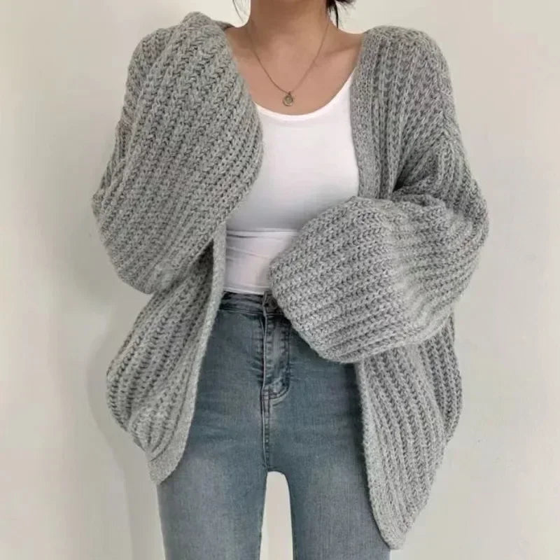 Chic Korean Short Cardigans Minimalist Sweater