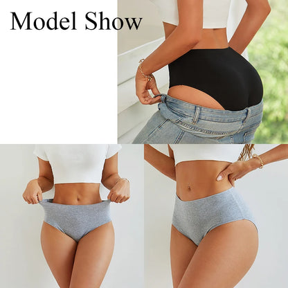 4Pcs/Set Cotton High Waist Plus Size Lingerie