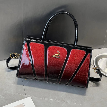 Large Size PU Leather Glue Splicing Single Shoulder Crossbody Bag