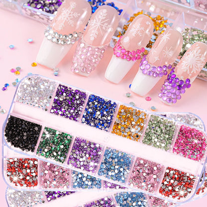 12Grids Mixed Mini Christmas Gems Nail Charms