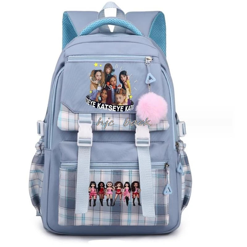Katseye Funny Print Mochila Book Bags