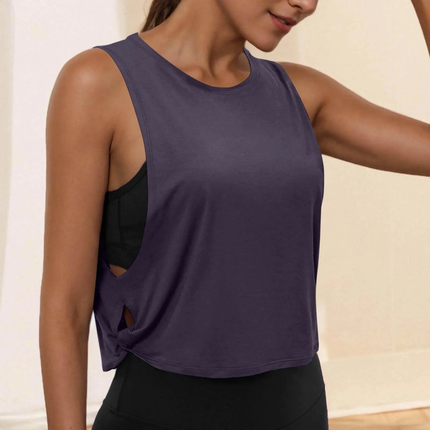 Sleeveless Yoga Tops Athletic Vest Workout Cool T-Shirt