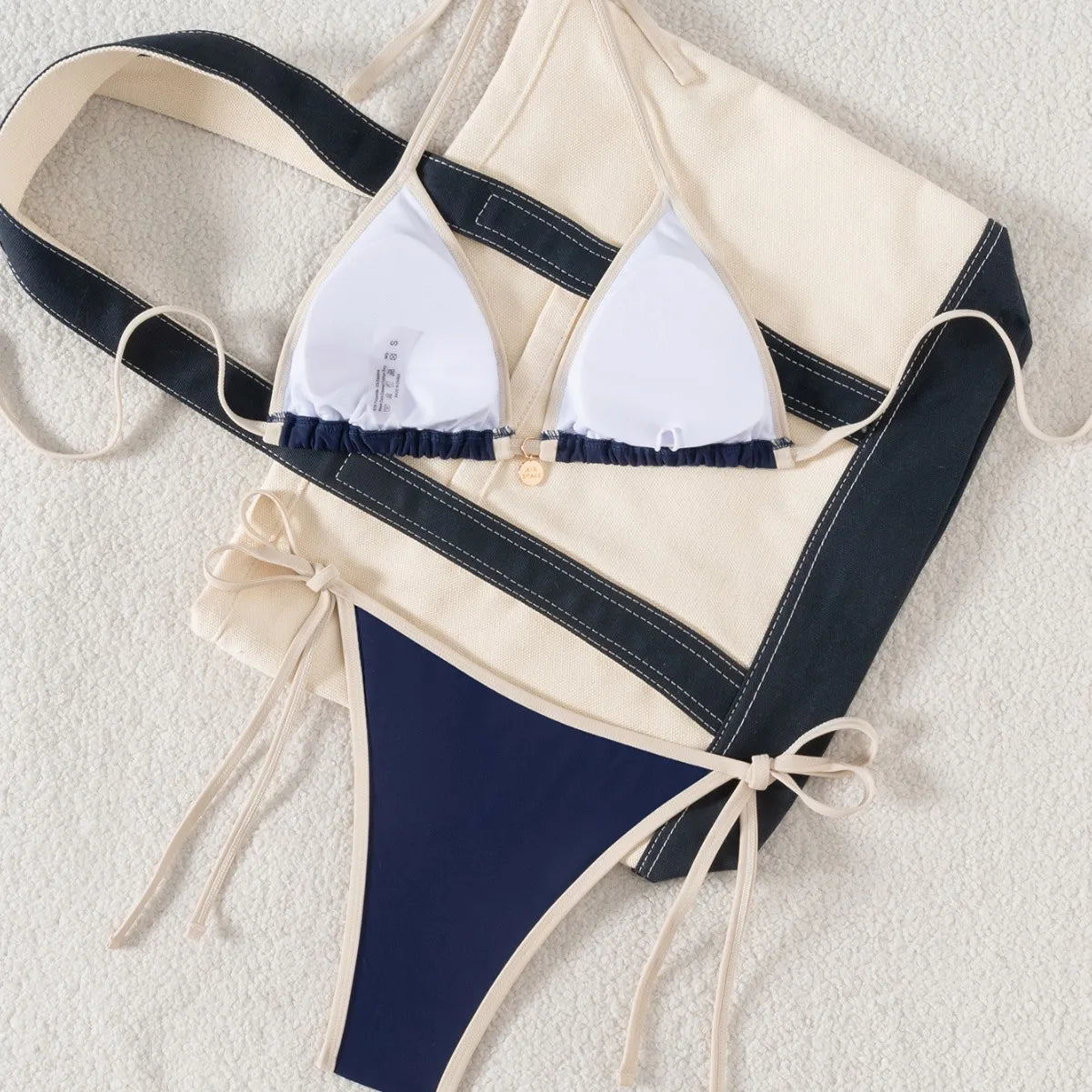 Sexy Bikini Swimsuit Tie Side Cross Back Set