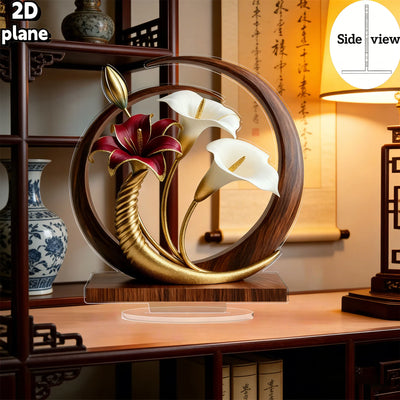 Elegant Flower Curve Design Acrylic Desktop Decoration