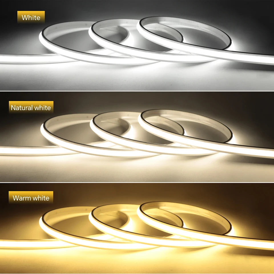 1-30M Flexible Solid Silicone COB LED Strip