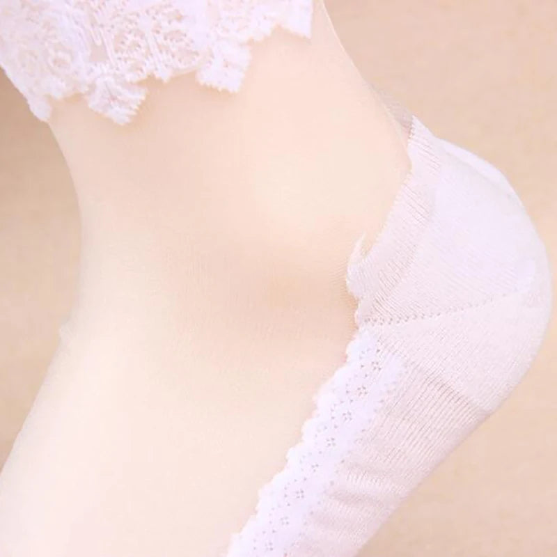 Sexy Fishnet Lace Ruffle Soft Silky Socks