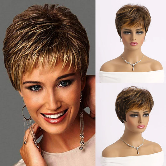 Short Natural Wigs with Bangs Soft  Hair Wig