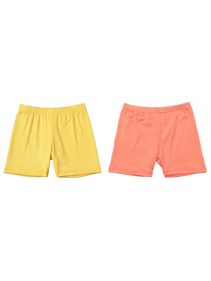 2Pcs Summer Solid Color Kids Leggings Girls