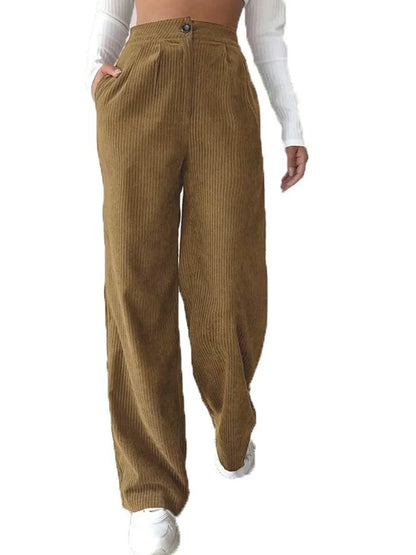 High Waist Straight Leg Trousers