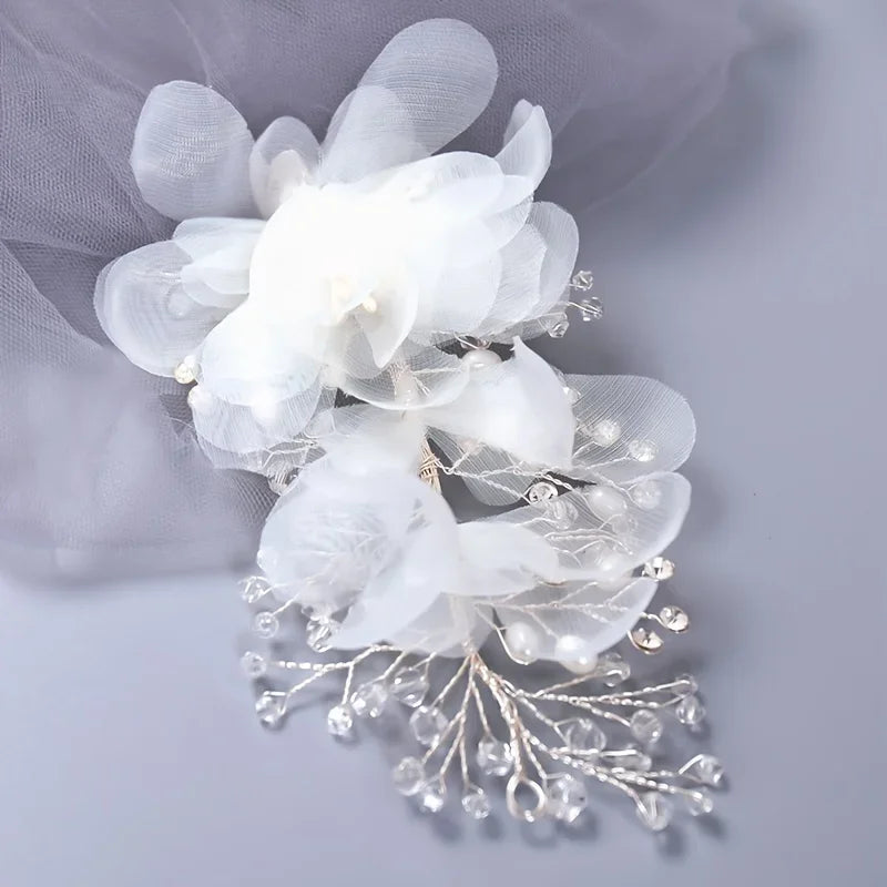 Crystal Flower Hair Handamde Clips