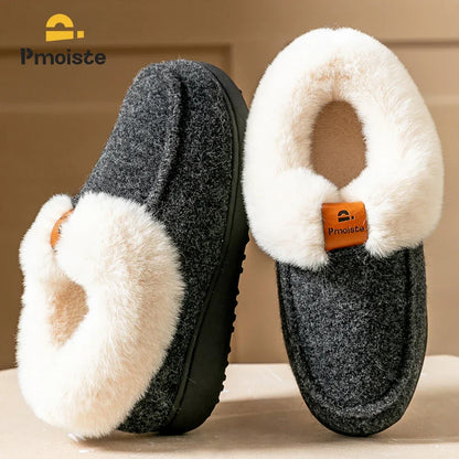 Wedge Foam Warm Fuzzy Bedroom Shoes