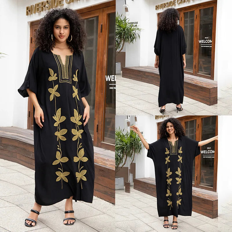Swimsuit Cover Ups Short Sleeve Cover Up Kaftan Dresses
