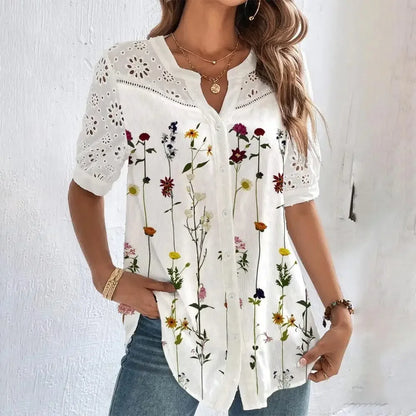 Temperament Casual Lace Loose Shirt Blouse