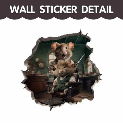 Cartoon Cute Little Mouse Hole Wall Stickers