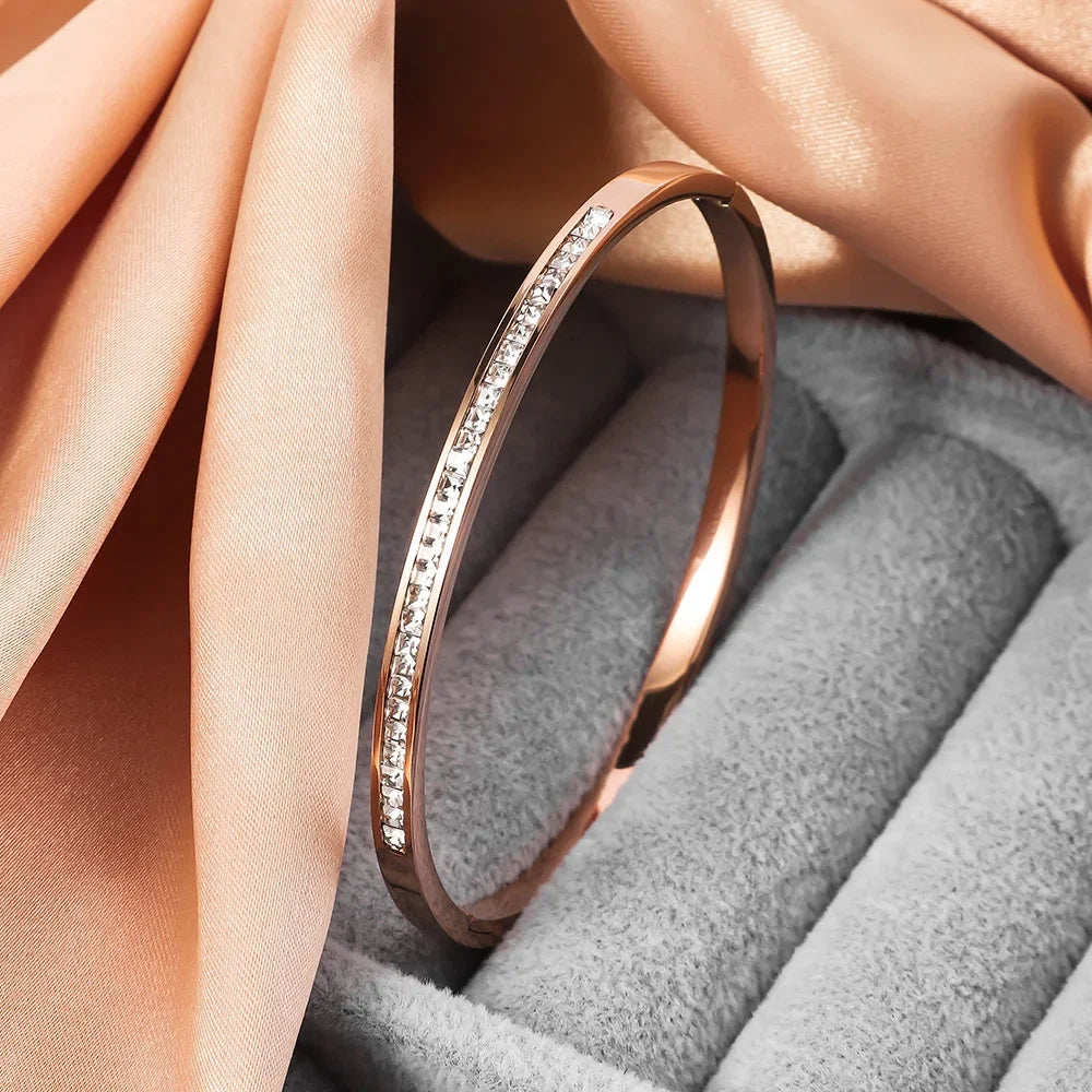 Artificial Zircon Stainless Steel Bracelet