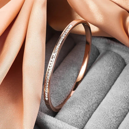 Artificial Zircon Stainless Steel Bracelet