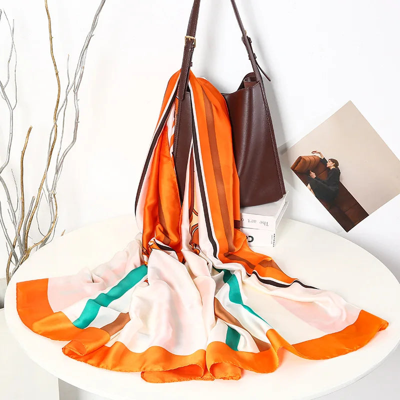 180*90cm Luxury Classic Sun Protection Silk Scarves Silk Shawl
