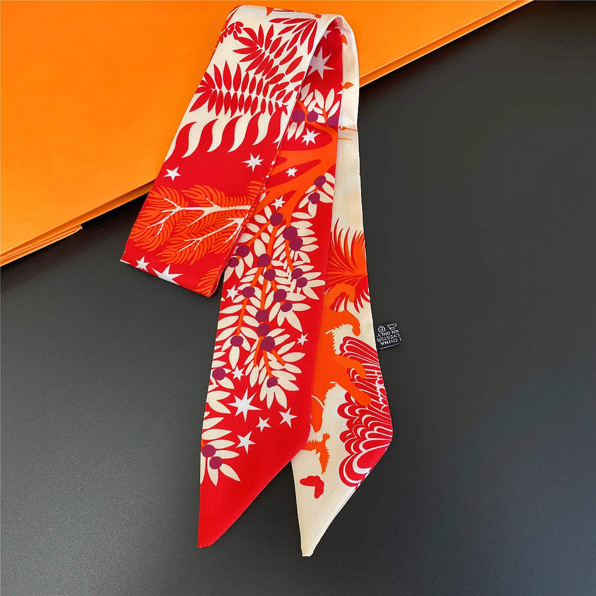 Zebra In Flowers Scarf Luxury Silk Scarf Hair Headband Foulard Skinny Scarves