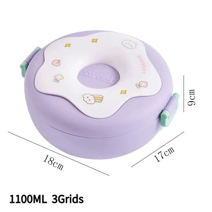 Cute Bear Lunch Box With Compartments Lunch Food Container