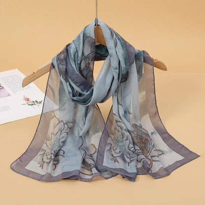 Chiffon Long Silk Scarf Turban