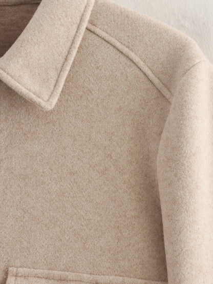 Zipper Winter Long Sleeve Pocket Outerwear Elegant Jacket Coat
