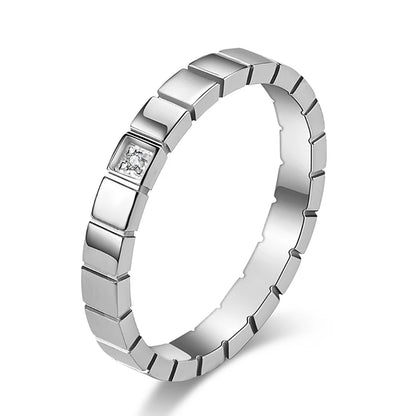 Zircon Checkered Couple Striped Geometric Ring
