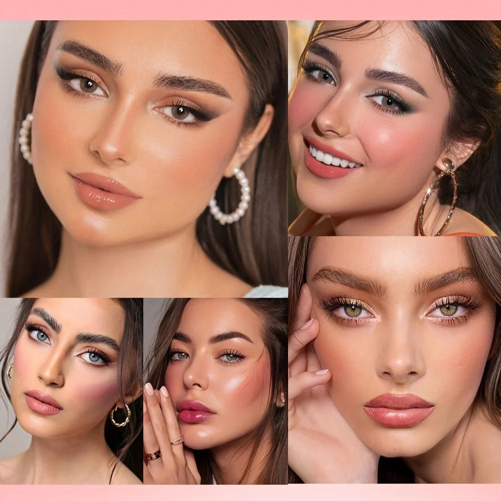 4Pcs Set Primer + Concealer + Liquid Foundation + Liquid Blush Matte Velvet Waterproof Foundation