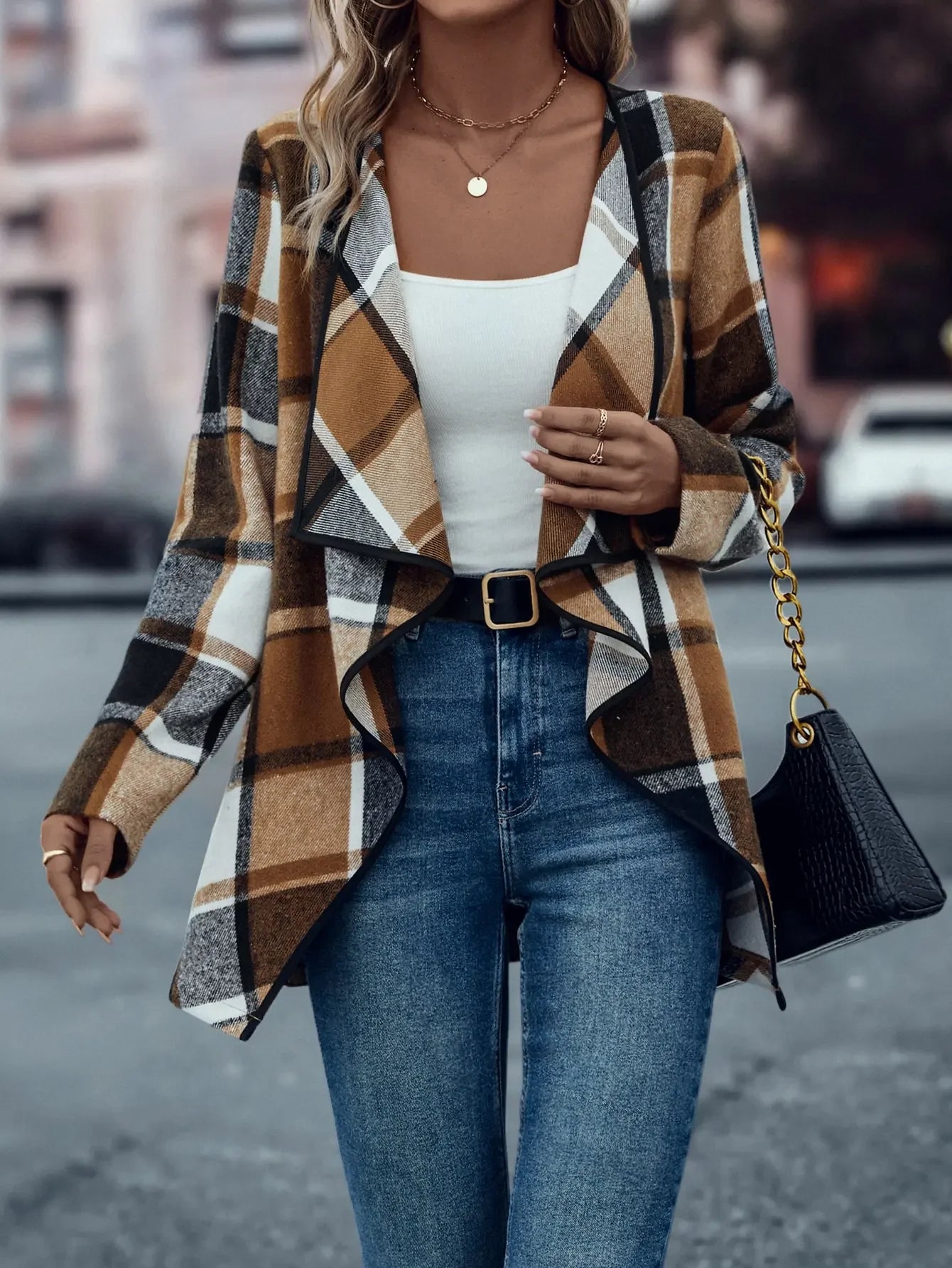 Cross border elegant plaid jackets