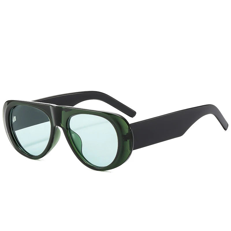 Vintage Big Frame Ellipse Square Sunglasses