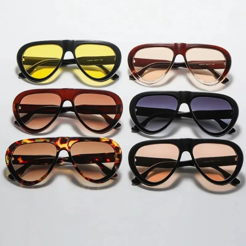 Vintage Oversized Oval Sexy Sunglasses